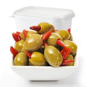Turkish Green-Olives Stuffed with Chili 10kg- Bulk items- Catering items- Wholesale Food Products- Healthy Foods- Big Events