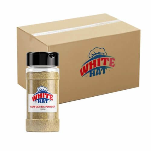 White Hat Asafoetida Powder 36x150g- Bulk items- Catering items- Wholesale Spices and Legumes- Herbs- Organic