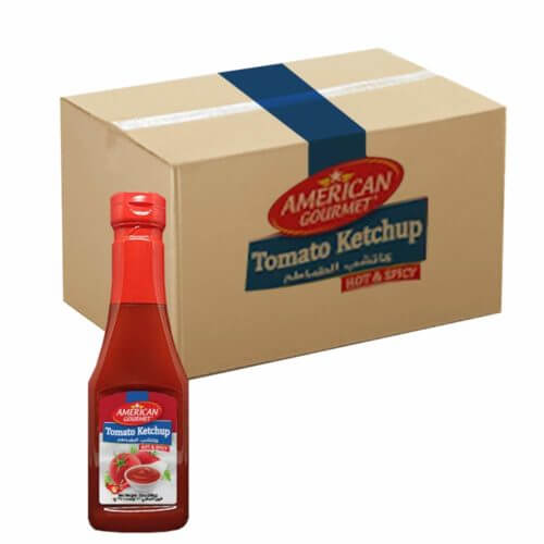 Tomato Ketchup Hot & Spicy 24x340g-Wholesale-Bulk items-Catering items-American Gourmet- Condiments