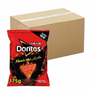 Doritos Flamin-Hot-Tortilla Chips 20x175g- Bulk items- Catering items- Restaurant and Cafe Supply- Entertaining Snacks-