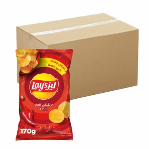 Lays Chips Chili 20x170g- Bulk items- Catering items- Cafe and Restaurant Supply- Entertaining Chips- Spicy Chips- Buffet- Movies