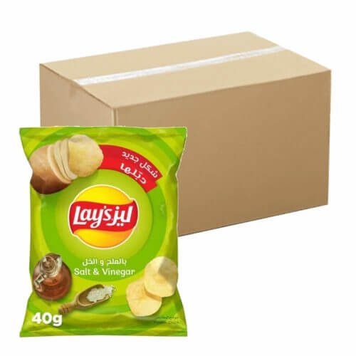 Lays Salt & Vinegar 50x40g- Bulk items- Catering items- Party-Occasion- Entertaining Snack- Restaurant and Cafe Supply
