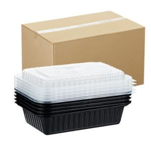 Hotpack Black Small Container-with-Lid 28oz- bulk items- catering items- cafe and restaurant supply- takeaway container- Hotpack- occasion- buffet- party