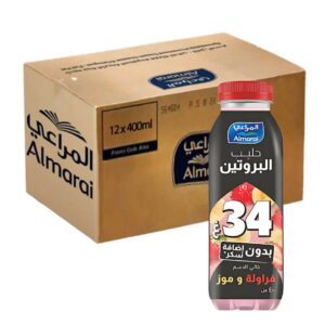 Almarai Strawberry and Banana Protein Milk Fat Free & No Added Sugar