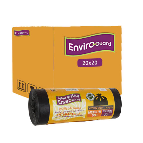 Enviro-Guard 50 Gallon Black Rolls Trash Bag 75x103