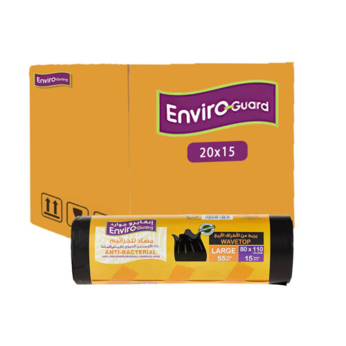 Enviro-Guard 55 Gallon Black Flat Trash Bag 80x110 20x15 Pcs