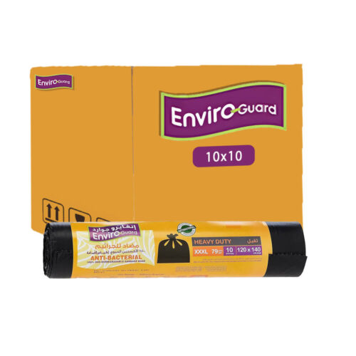Enviro-Guard 79 Gallon Black Rolls Trash Bag 120x140 10x10 Pcs
