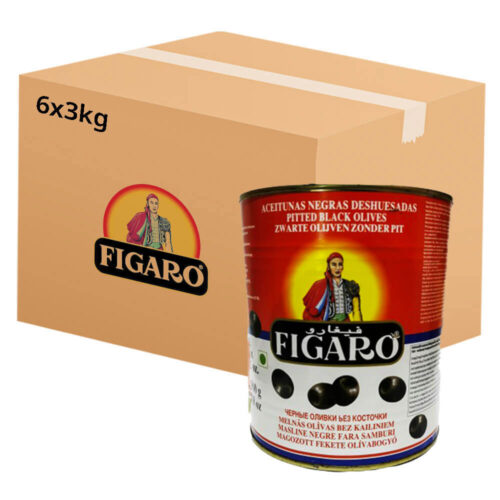Figaro Spain Pitted Olives Black 6x3kg - Food Exporter UAE