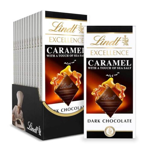Lindt Excellence Dark Caramel And Sea Salt Chocolate 20x100g