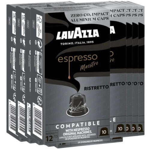 Lavazza Espresso Maestro Ristretto Noble Dark Roast Coffee Capsules 10x10g