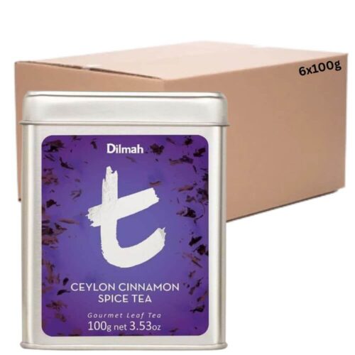 T-Series Tin Caddy Ceylon Cinnamon Spice Chai Loose Leaf Dilmah 6x100g