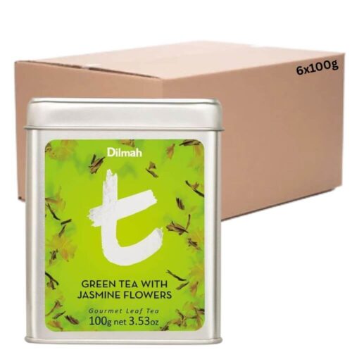 T-Series Tin Caddy Green Tea With Jasmine Flowers Leaf Tea Dilmah 6x100g