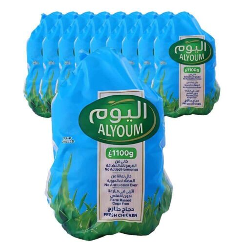 Alyoum Fresh Whole Chicken Bag Pack 10x1100g