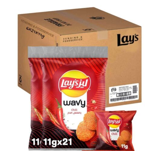 Lays Wavy Chili Potato Chips 6x21x11g