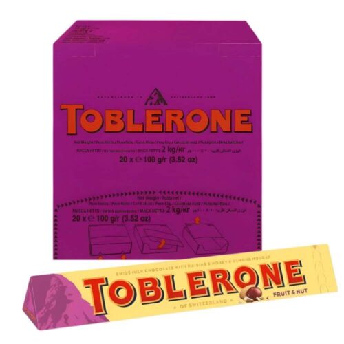Toblerone Swiss Fruit Nut Chocolate Bar 4x20x100g