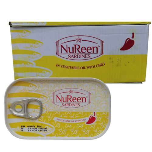 sardines in vegetable oil with chili nureen 50x125g