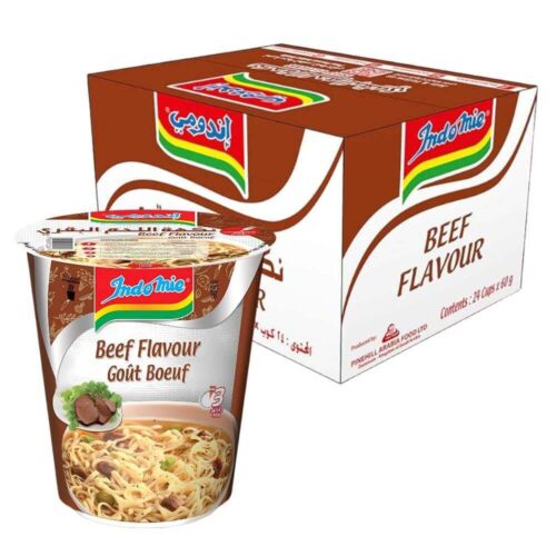 Indomie Beef Flavor Instant Cup Noodles Gout Boeuf 24x60g